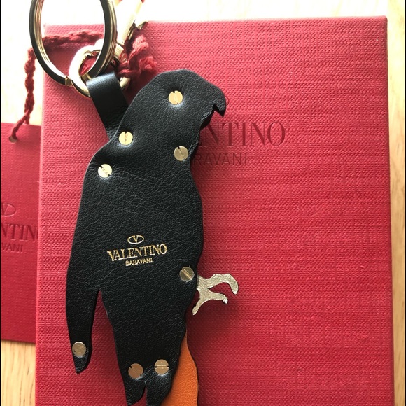 Valentino Leather Studded Parrot Keychain - Picture 5 of 7